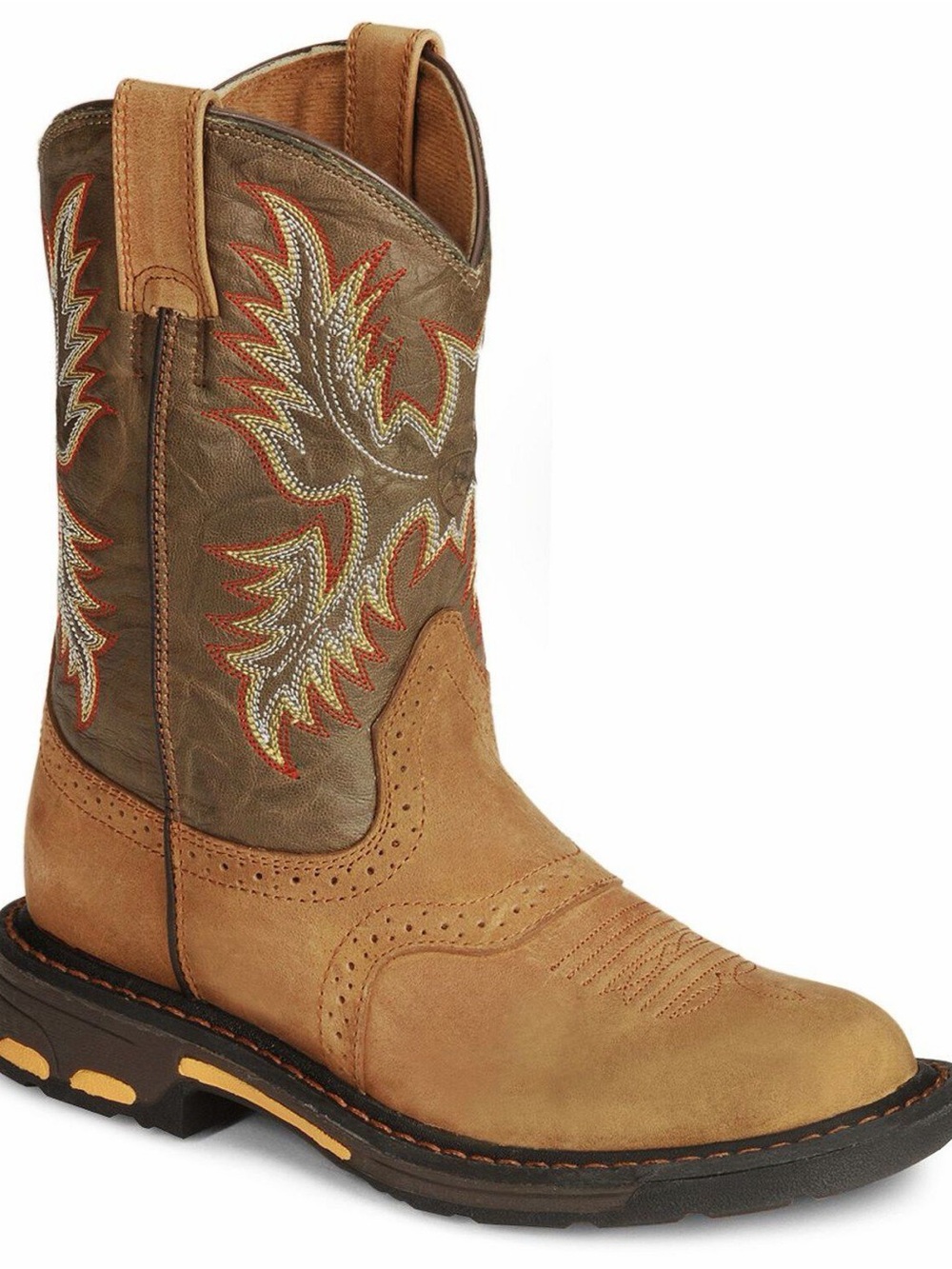 ARIAT BOYS' WORKHOG WESTERN BOOTS ROUND TOE
